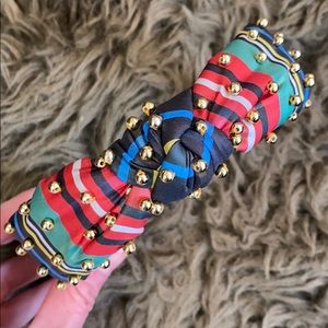 Lele Sadoughi x crewcuts plaid top knot headband